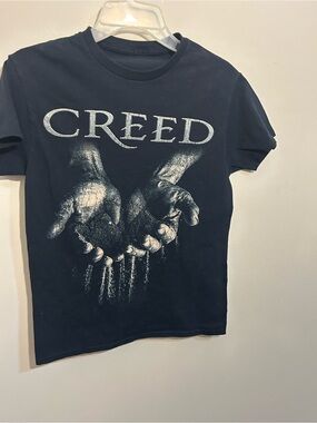 Creed Unisex Black Tee with White Hand Graphic